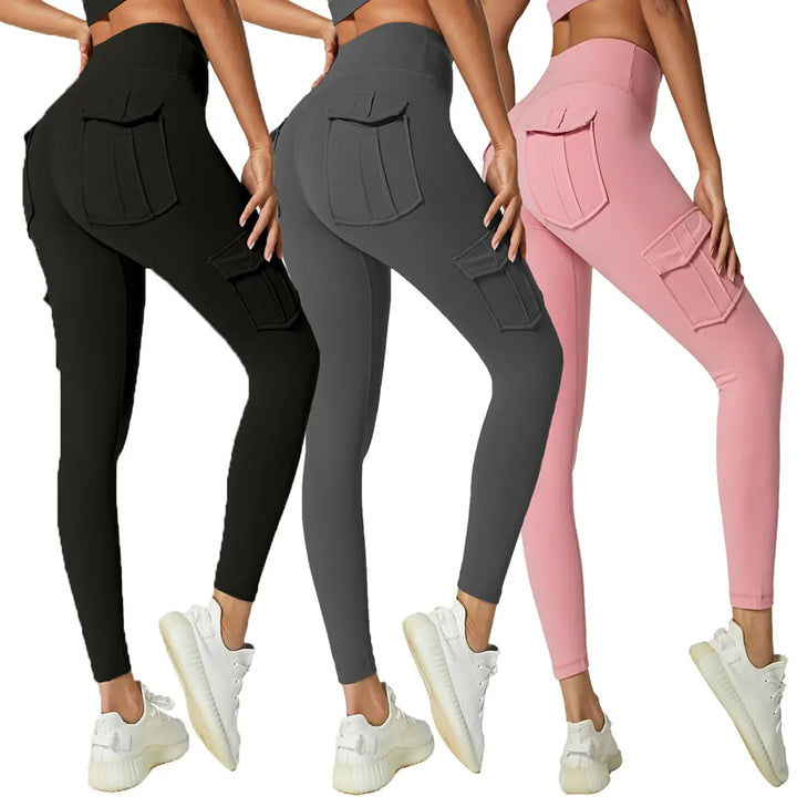 Gym Wear High Waist Pocket Yoga Pant Leggings - Divawearfashion