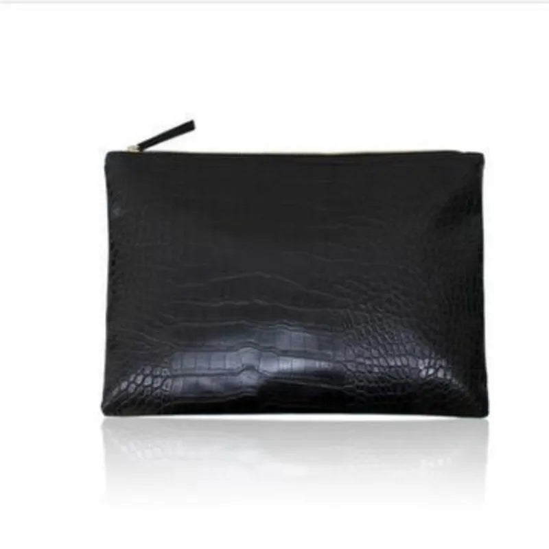 Crocodile Pattern PU Leather Envelope Bag - Divawearfashion