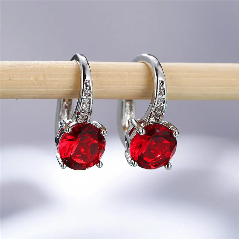 Crystal Zircon Stone Silver Color Clip Earrings - Divawearfashion