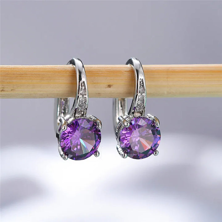 Crystal Zircon Stone Silver Color Clip Earrings - Divawearfashion