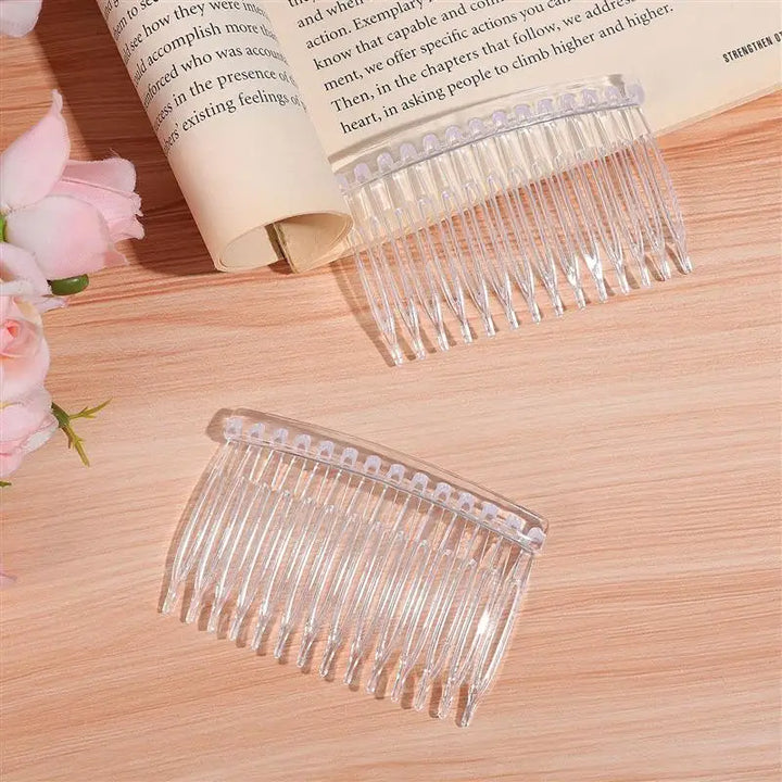 Teethed French Side Transparent Clear Hair Clips - Divawearfashion