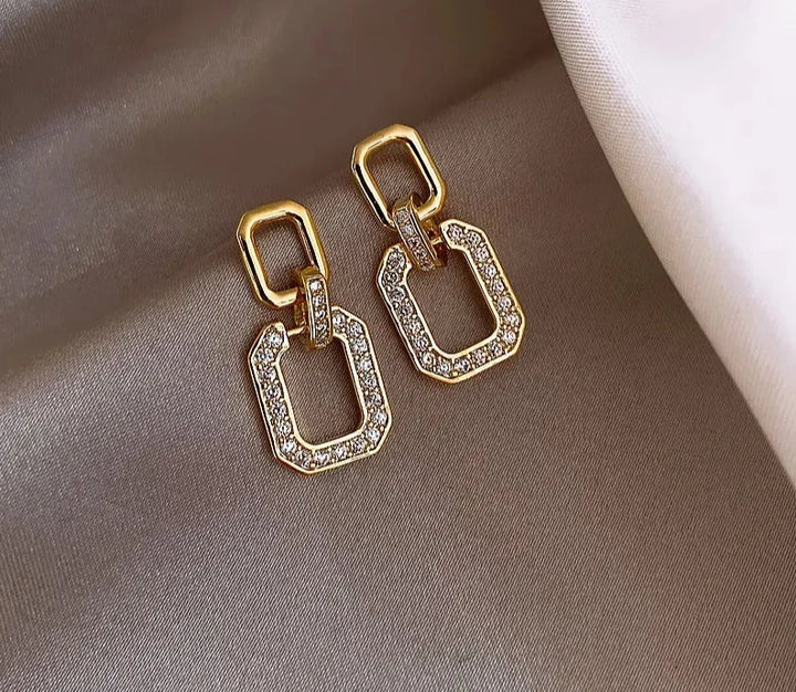 Geometric Square Earrings - Divawearfashion