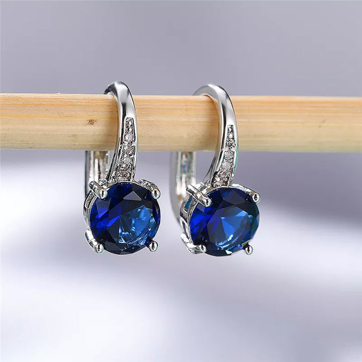 Crystal Zircon Stone Silver Color Clip Earrings - Divawearfashion