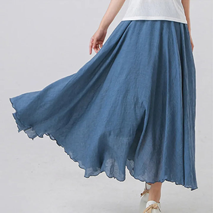 High Quality Cotton Linen Maxi Skirt - Divawearfashion