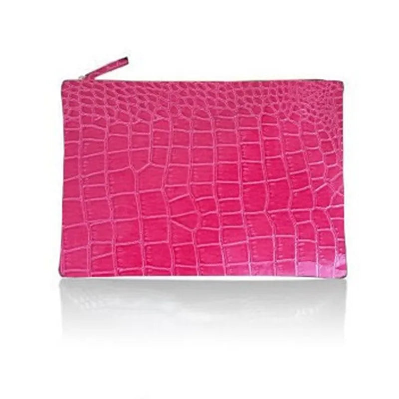 Crocodile Pattern PU Leather Envelope Bag - Divawearfashion