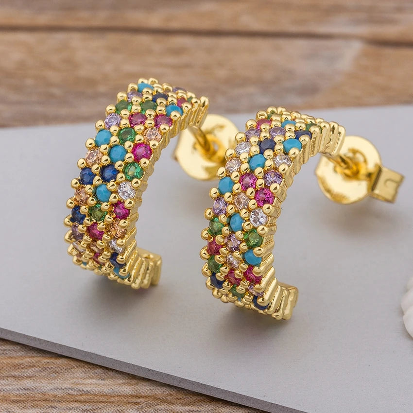 Crystal Zircon Stone Earrings - Divawearfashion