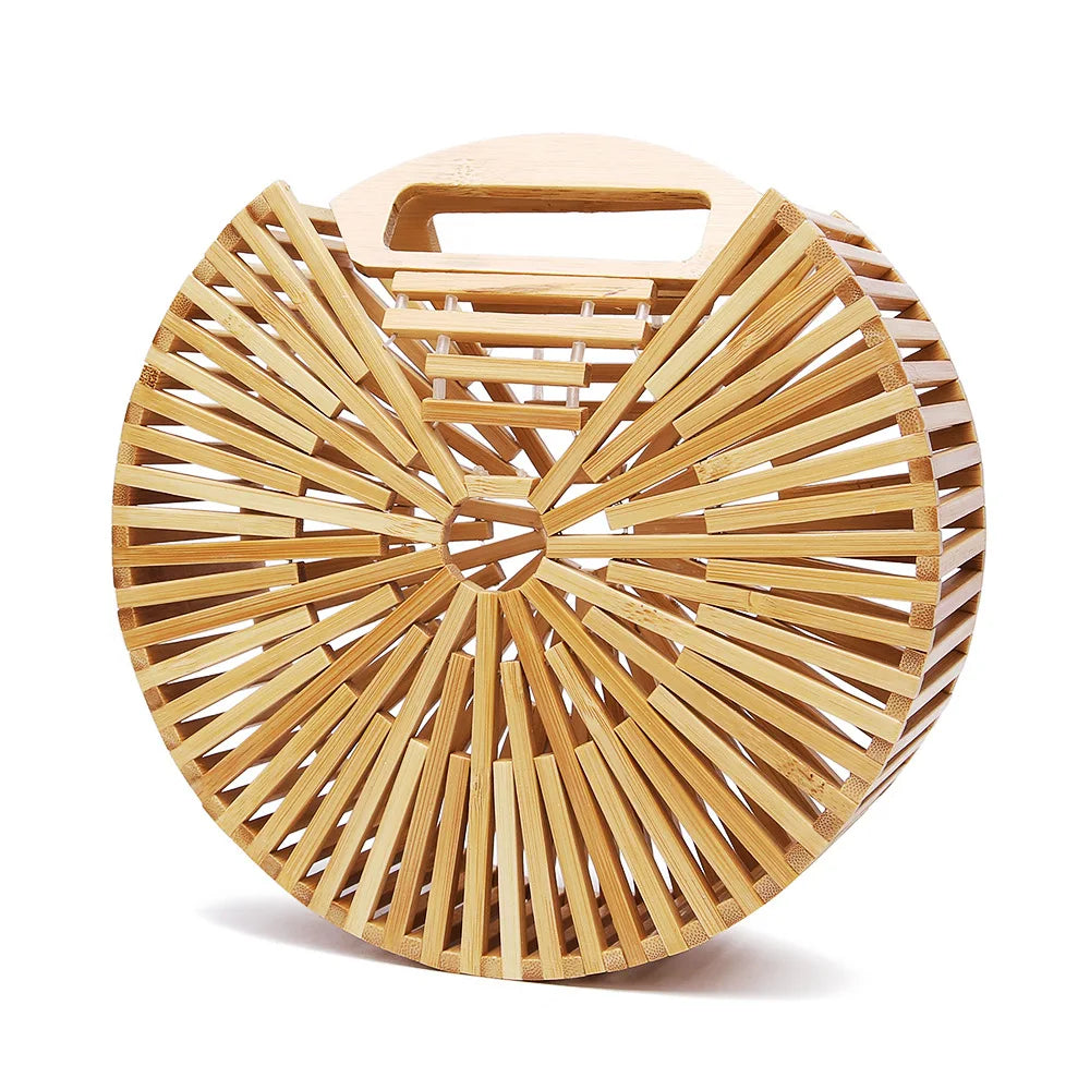 Luxury Small Bamboo Round Summer Bag