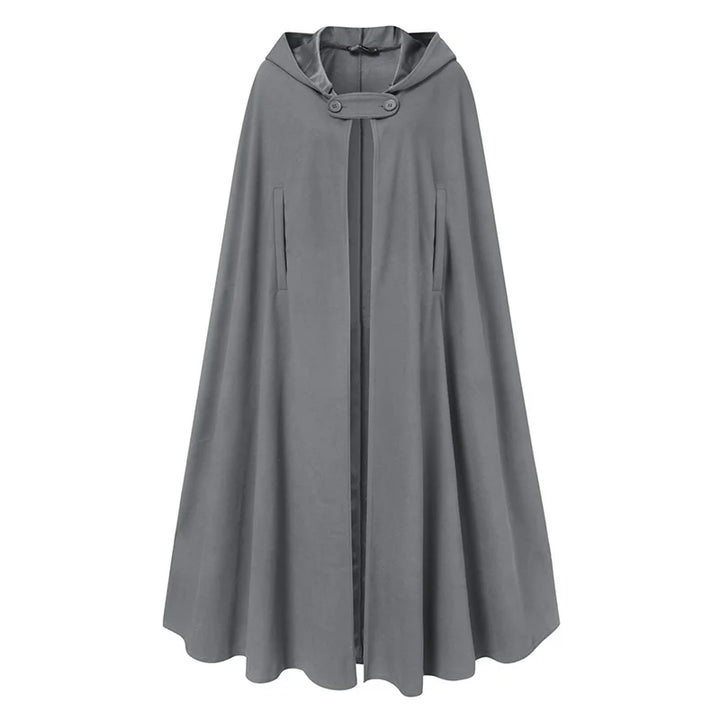 Poncho Hooded Front Cloak Loose Solid Long Coat Hoodies - Divawearfashion