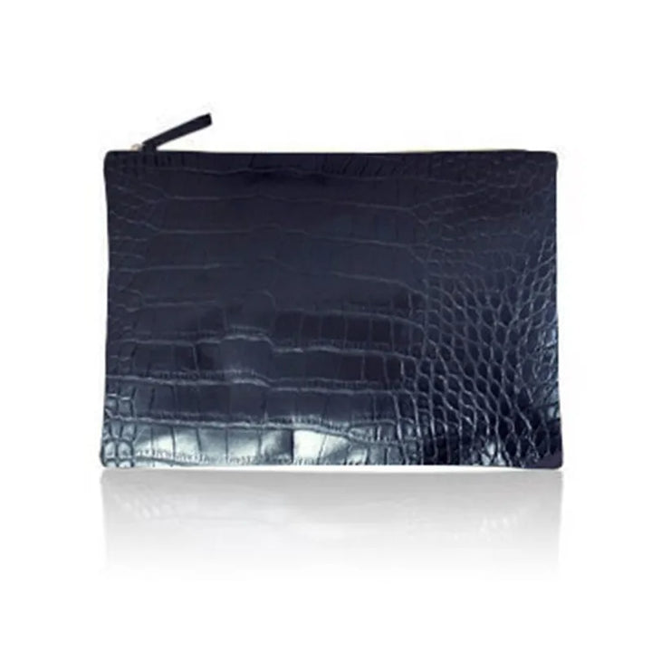 Crocodile Pattern PU Leather Envelope Bag - Divawearfashion