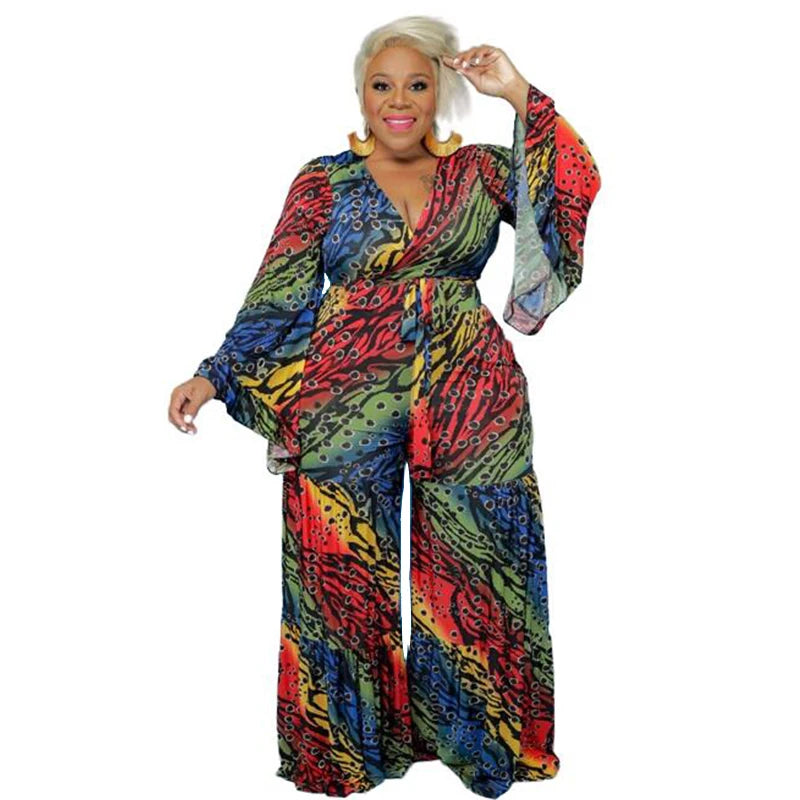 Plus Size Long Sleeve Wide Leg Jumpsuit