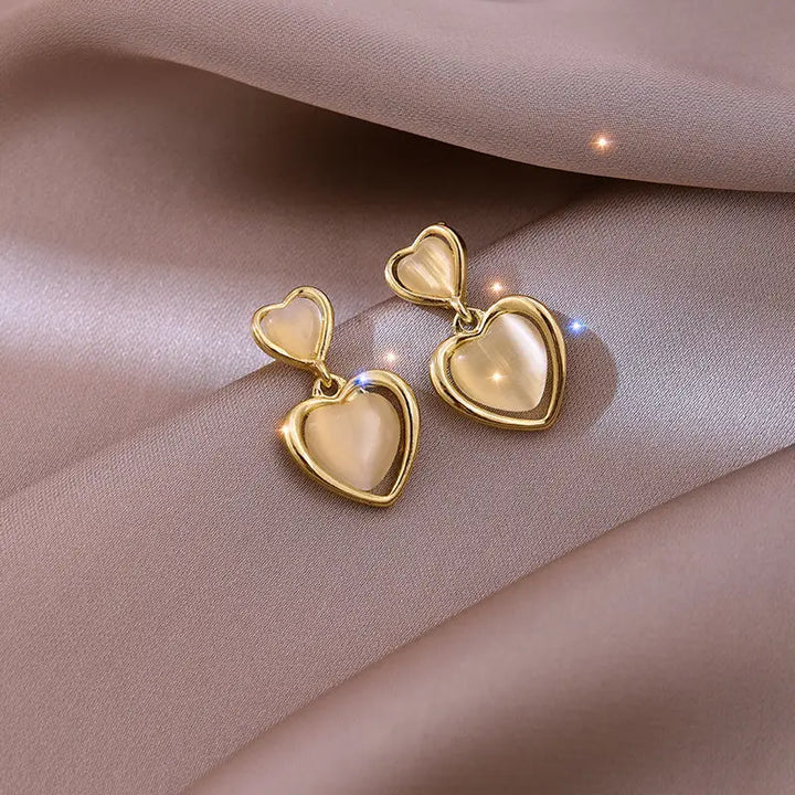 Opal Petal Circle Clip Earrings - Divawearfashion
