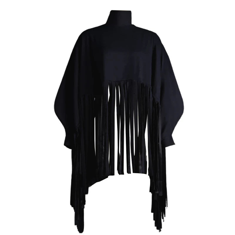 Plus Size Blouse with Tassel Streetwear - Divawearfashion