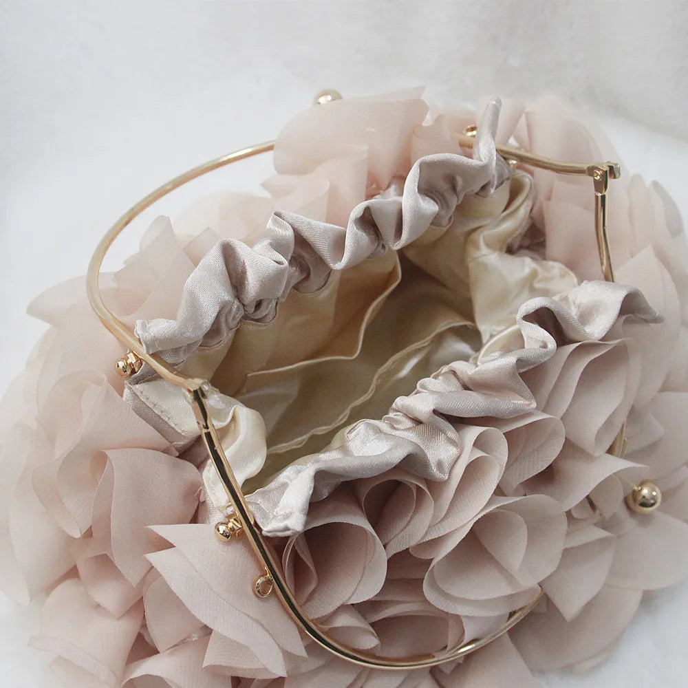 Flower Champagne Floral Tote - Divawearfashion
