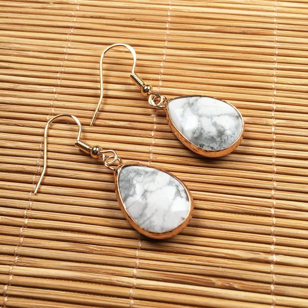 Trendy Natural Stone Earrings - Divawearfashion