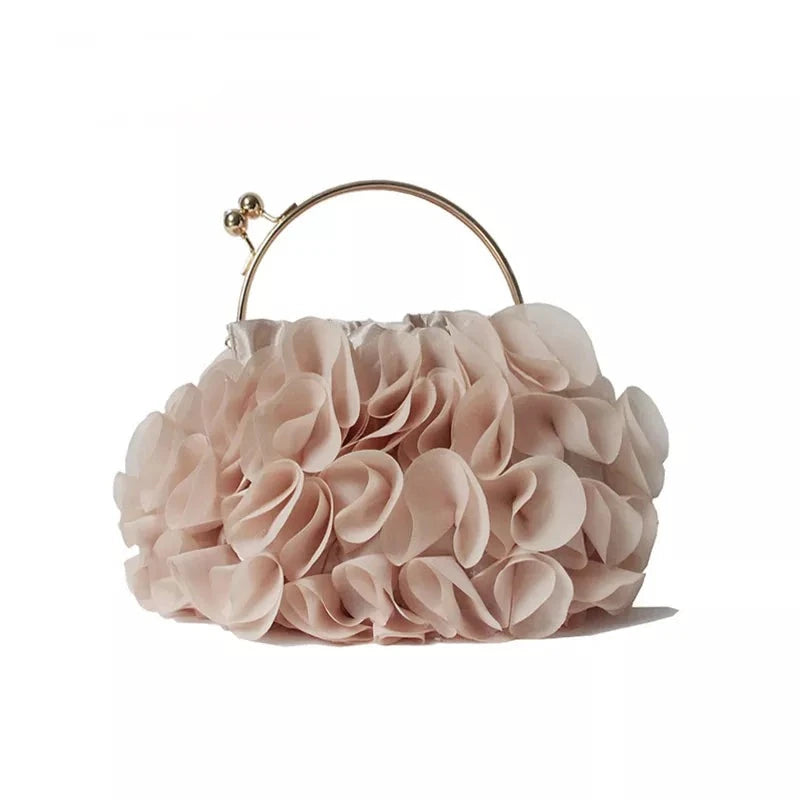 Flower Champagne Floral Tote - Divawearfashion