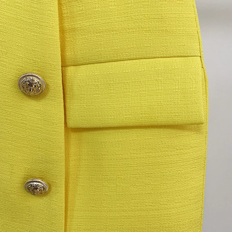 Lion Buttons Embellished Textured Skirt - Divawearfashion