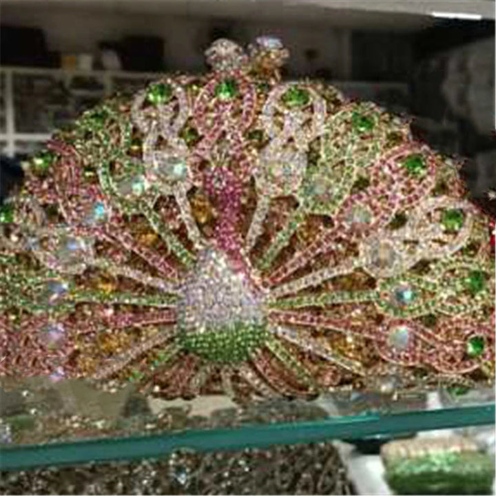 Colorful Crystal Diamond Evening Clutch - Divawearfashion