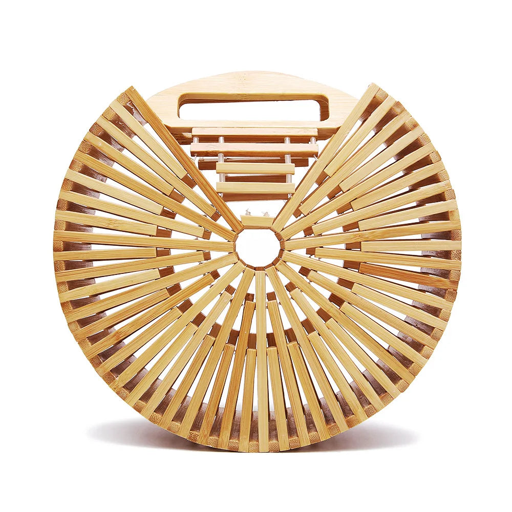 Luxury Small Bamboo Round Summer Bag