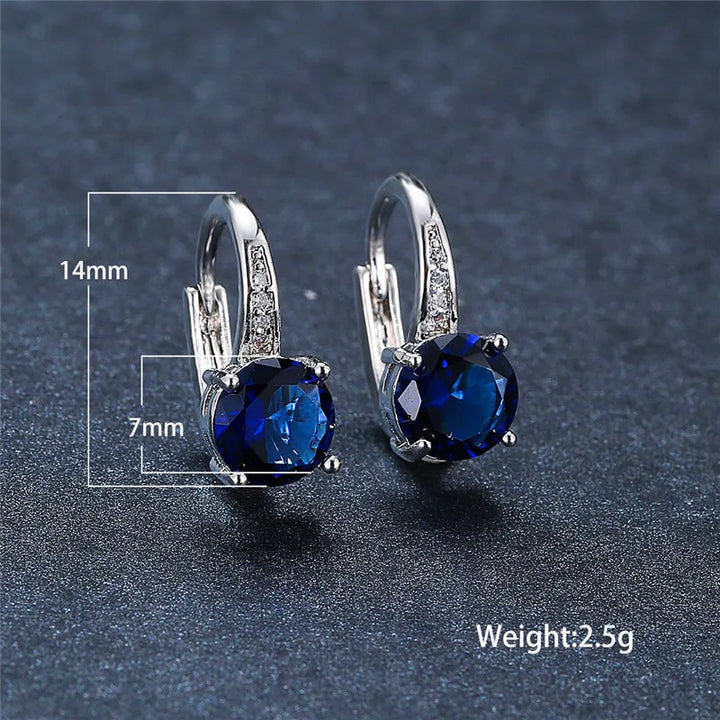 Crystal Zircon Stone Silver Color Clip Earrings - Divawearfashion