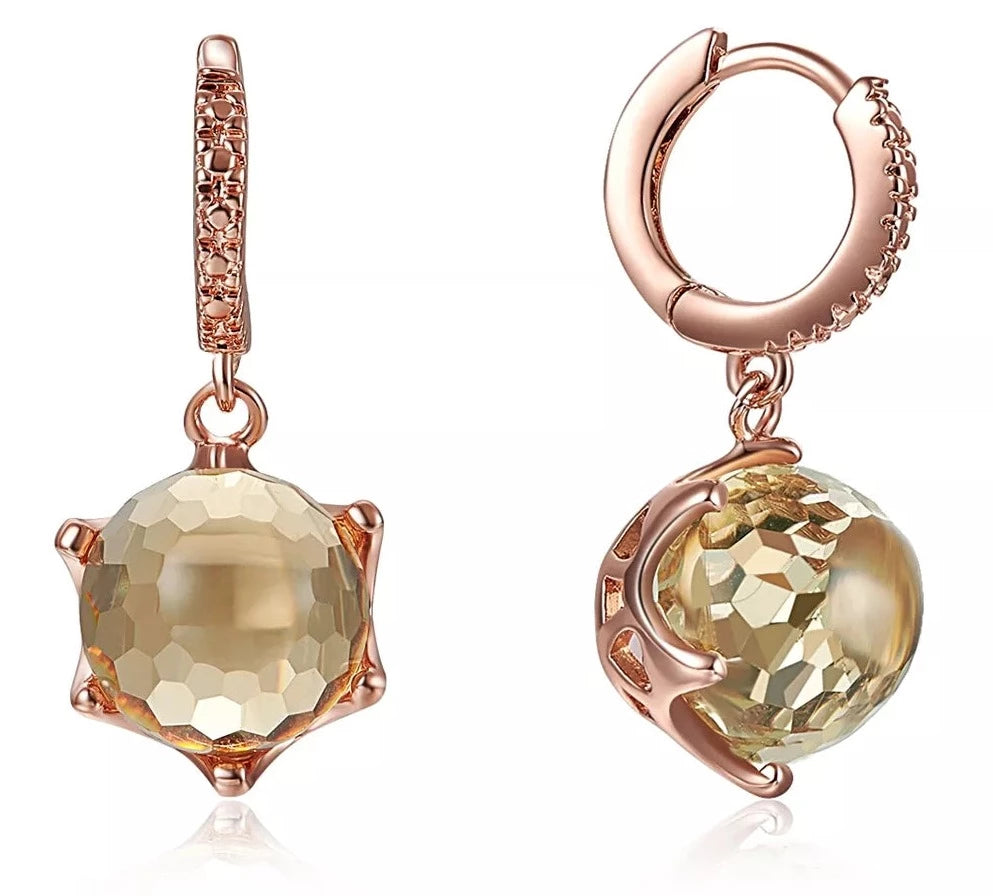 Zircon Drop Dazzling Champagne Earring - Divawearfashion