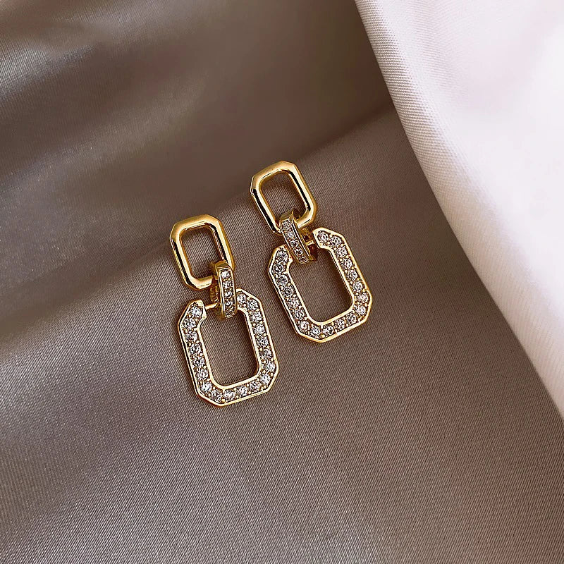 Geometric Square Earrings - Divawearfashion