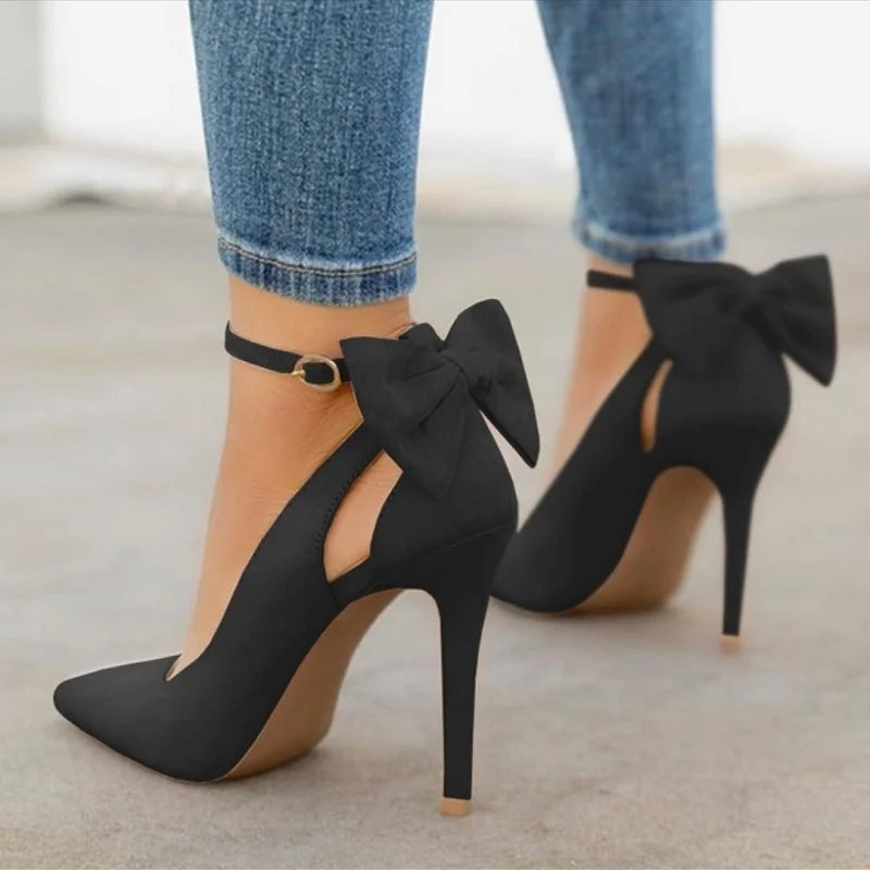 Bow High Heels Pointed Toe Stiletto Pumps