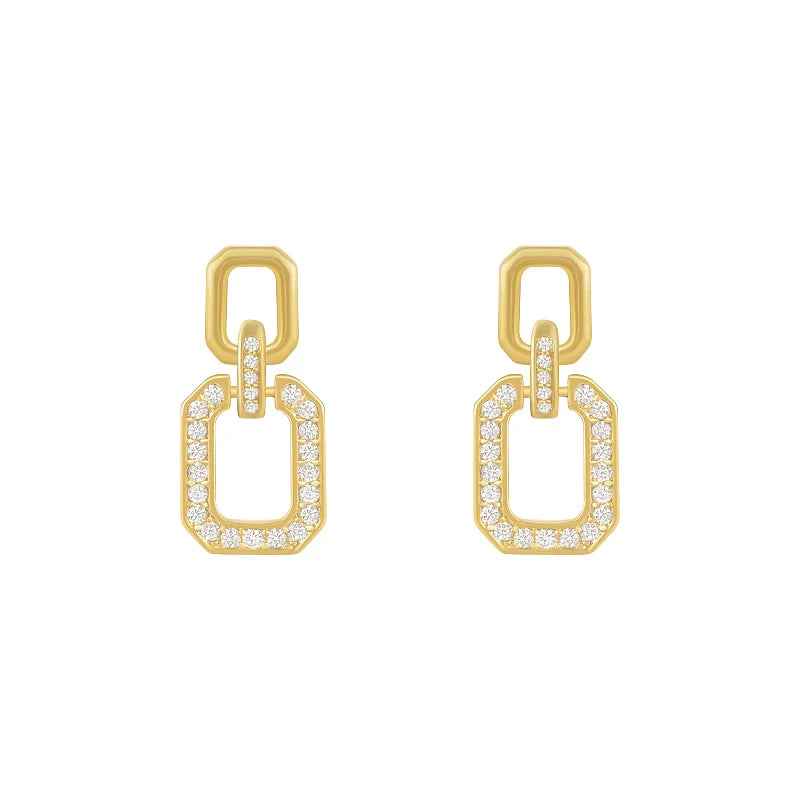 Geometric Square Earrings - Divawearfashion