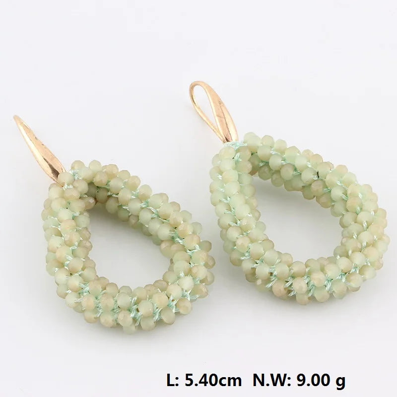 Handmade Bohemian Style Braided Crystal Earrings