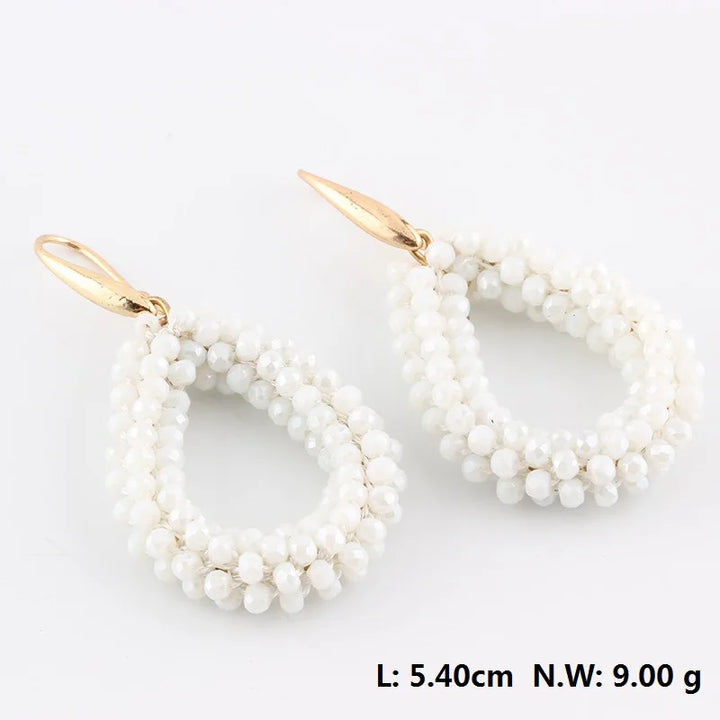 Handmade Bohemian Style Braided Crystal Earrings