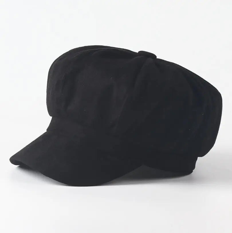 Suede Newsboy Cap Beret Hat - Divawearfashion