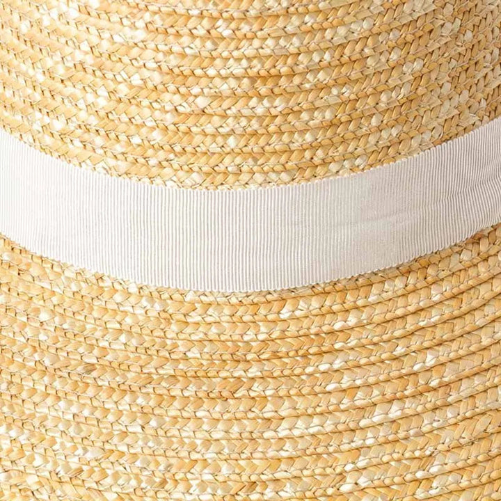 Big Floppy Wheat Straw Hat with Ribbon - Divawearfashion