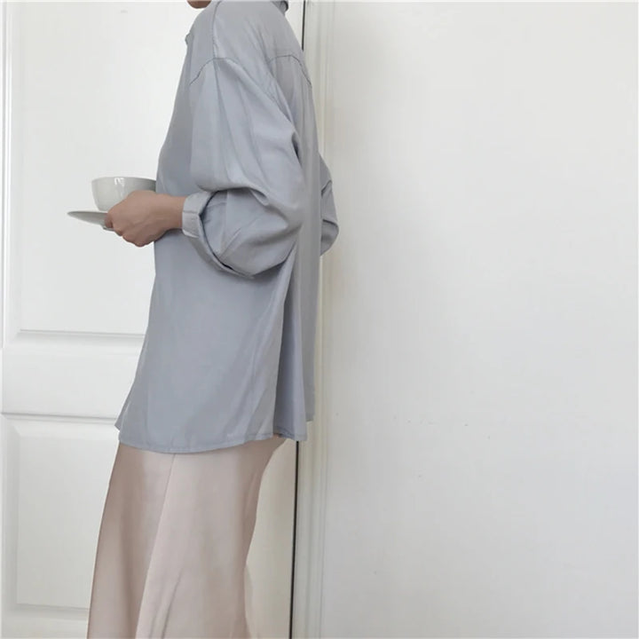 High Waist Long Silk Satin Skirt - Divawearfashion