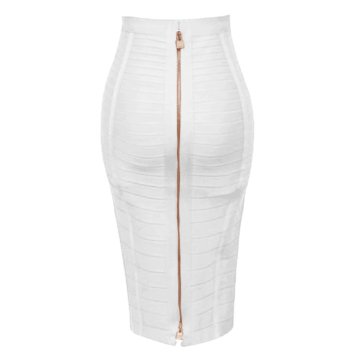 Zipper Rayon Bandage Skirt - Divawearfashion
