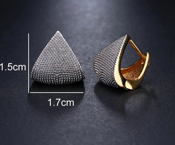 Two Tone Originality Geometric Earrings - Divawearfashion