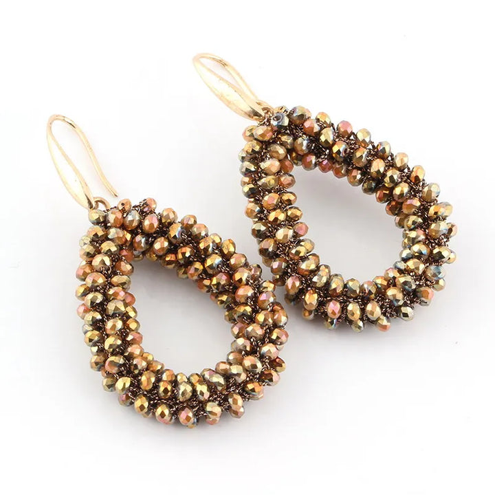 Handmade Bohemian Style Braided Crystal Earrings