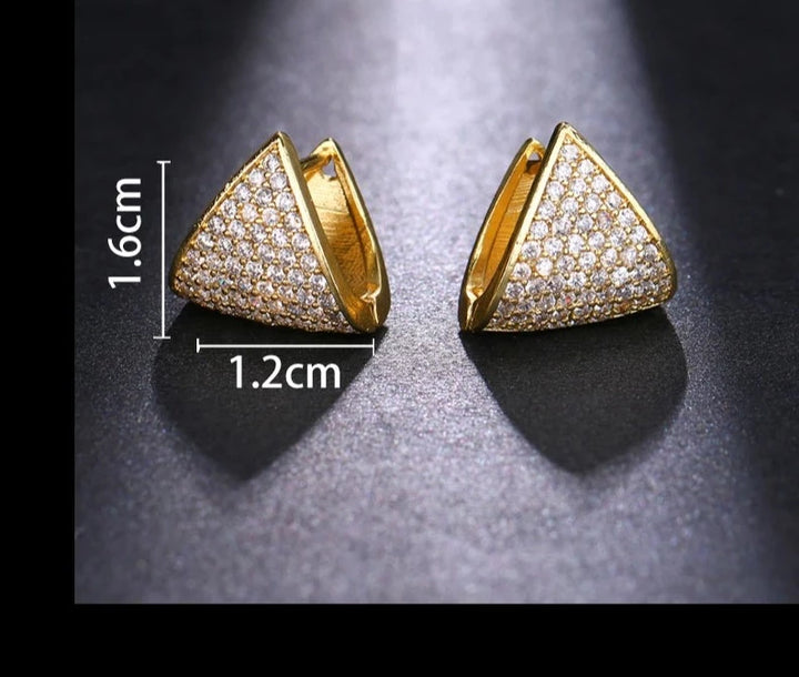 Unique Fashion Zircon Geometric Earrings - Divawearfashion