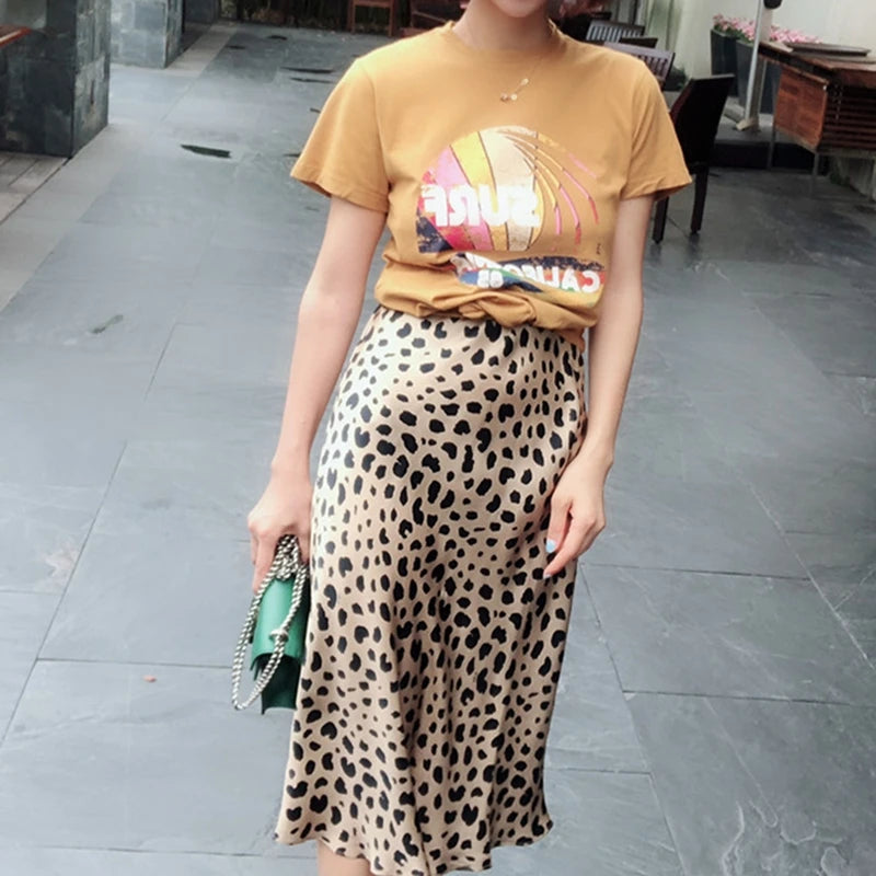Bodycon Leopard Print High Waist Skirts - Divawearfashion