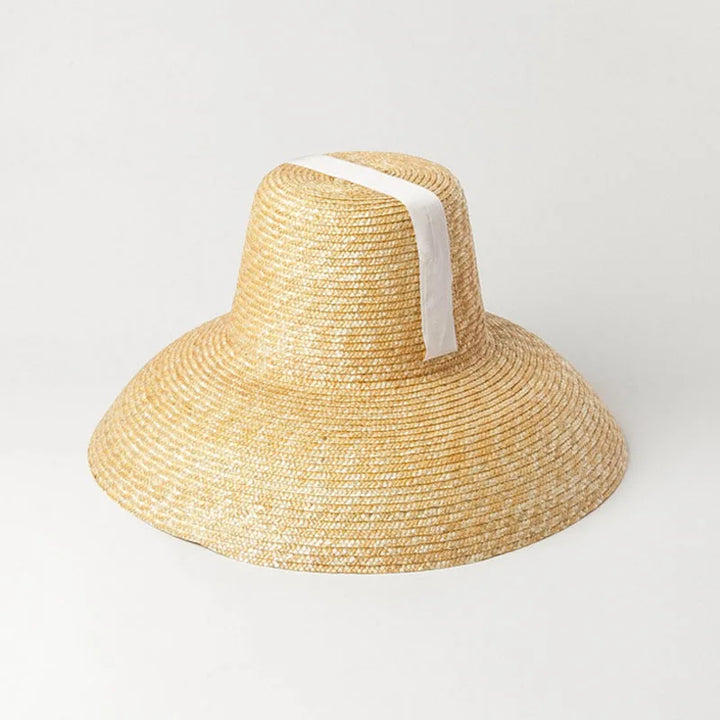 Big Floppy Wheat Straw Hat with Ribbon - Divawearfashion