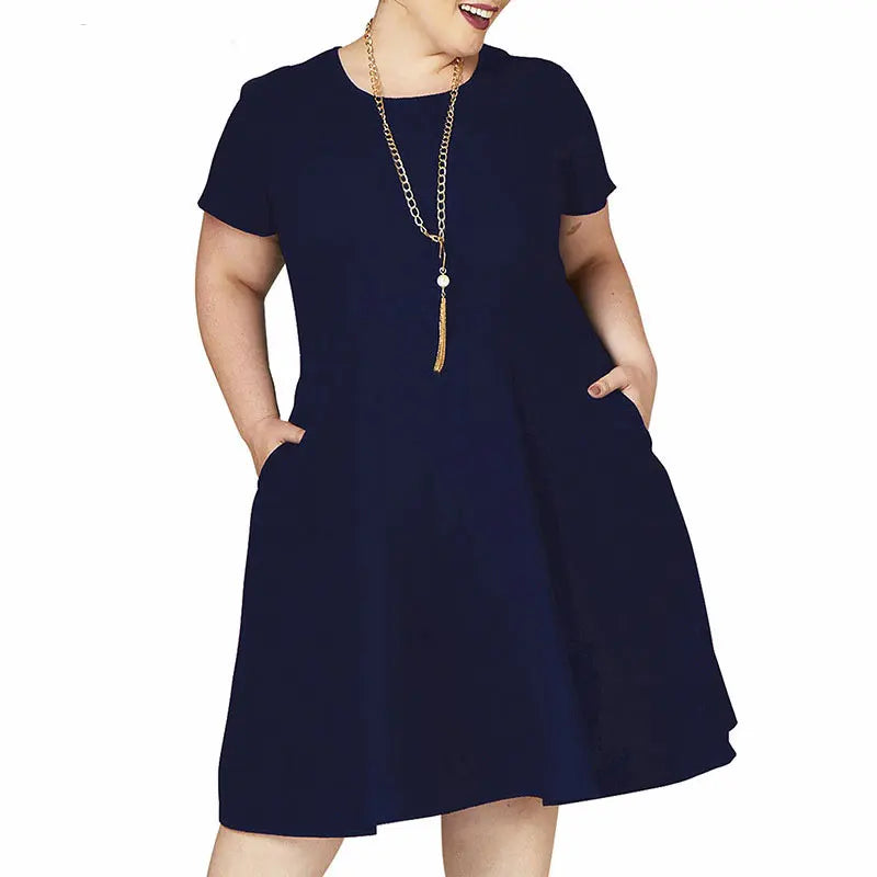 Plus Size Loose Casual & Comfortable Dress - Divawearfashion