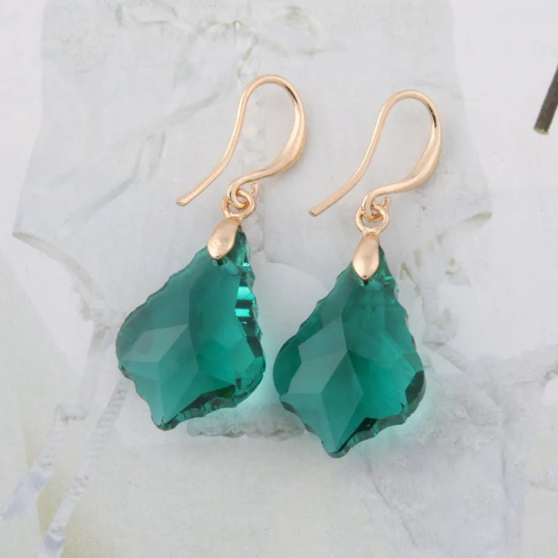 Transparent Drop Crystal Glass Earrings - Divawearfashion