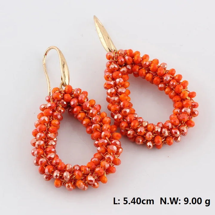 Handmade Bohemian Style Braided Crystal Earrings