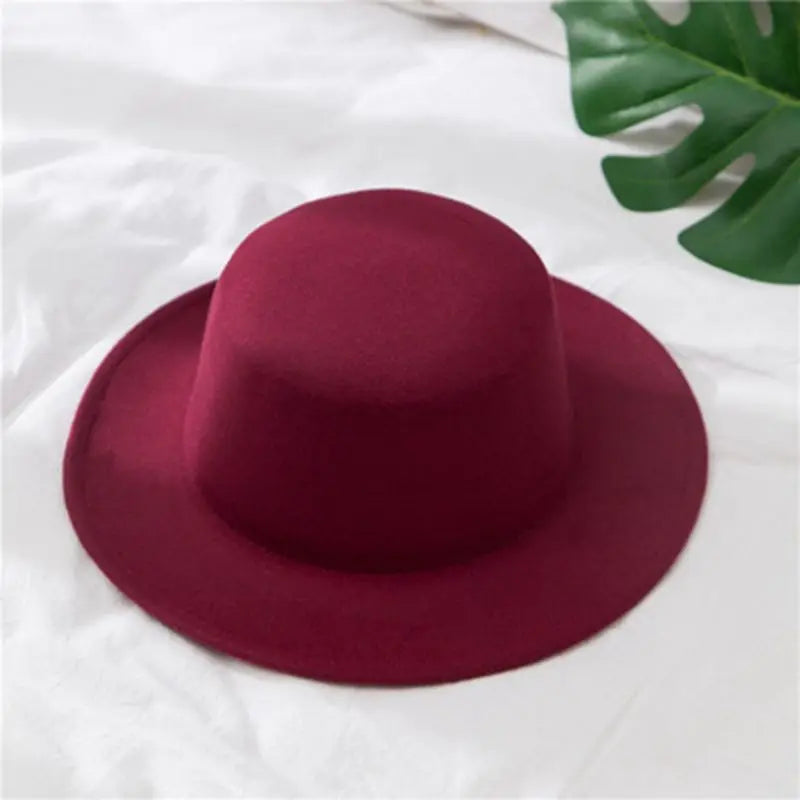 Woolen Flat Top Fedoras Hats  - Divawearfashion