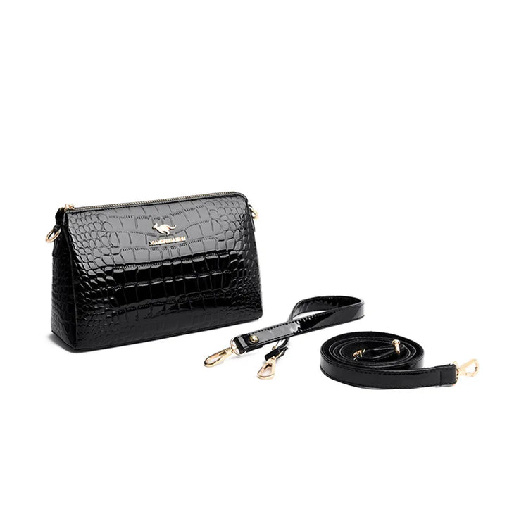 3-Layer Partition Soft Leather Luxury Handbags - Divawearfashion