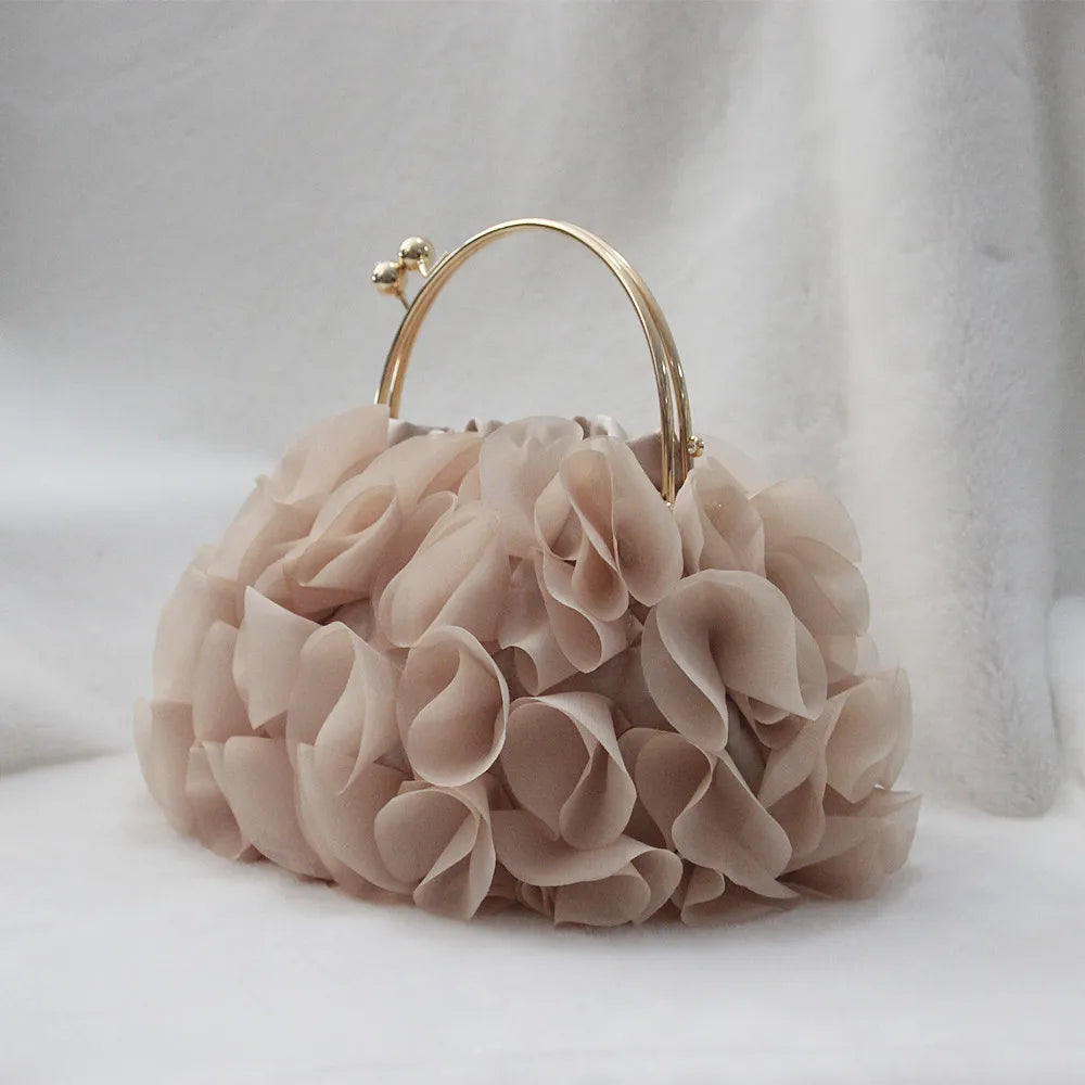 Flower Champagne Floral Tote - Divawearfashion