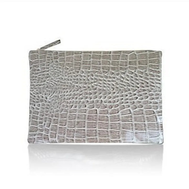 Crocodile Pattern PU Leather Envelope Bag - Divawearfashion