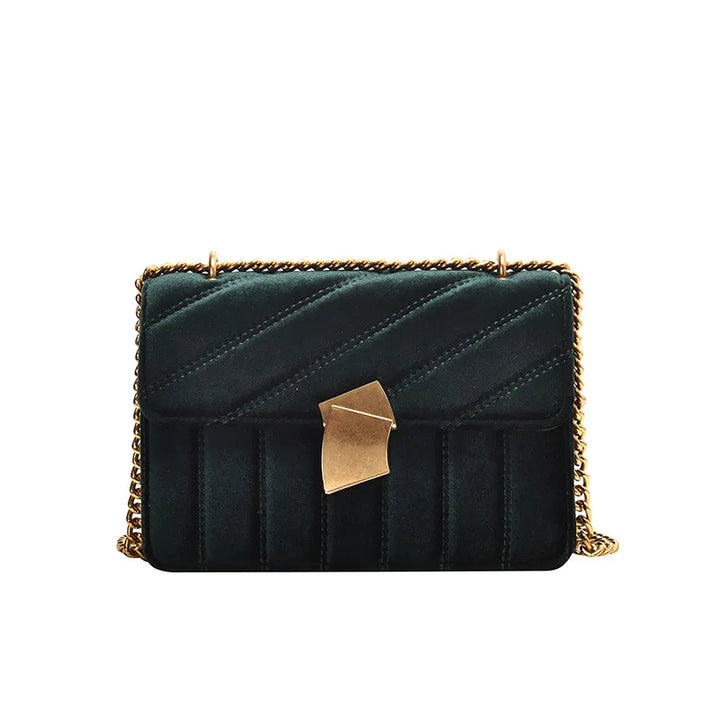 Shoulder Vintage Velvet Chain Evening Clutch - Divawearfashion