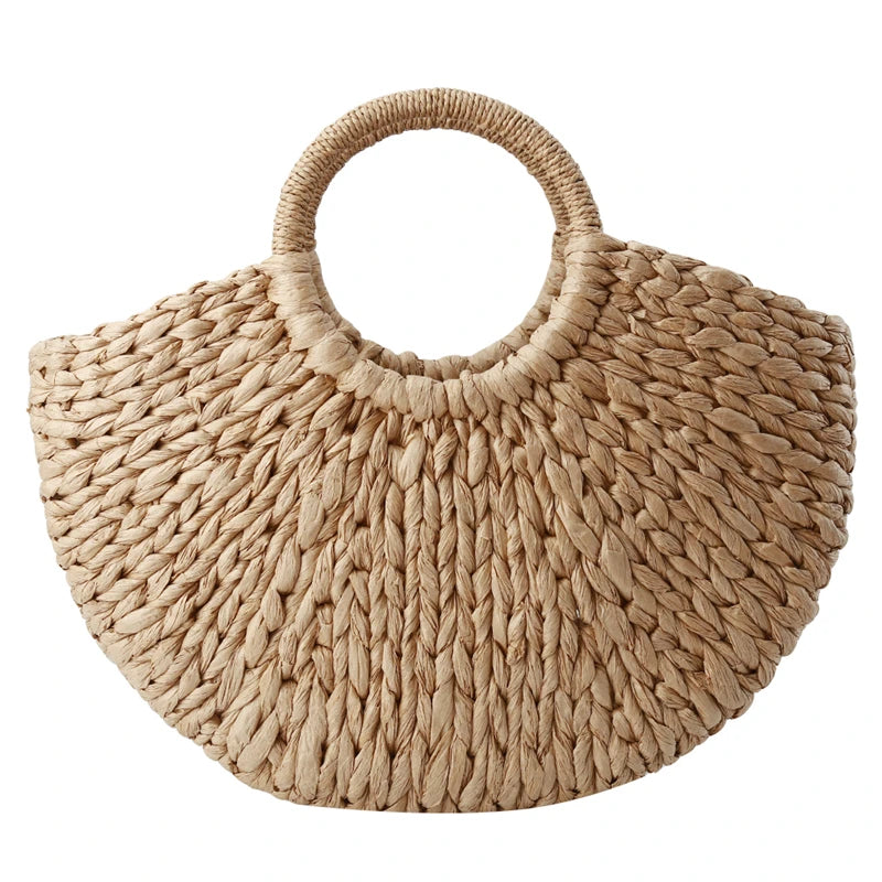 Rattan Handmade Woven Circle Bohemia Handbag - Divawearfashion