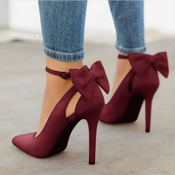 Bow High Heels Pointed Toe Stiletto Pumps