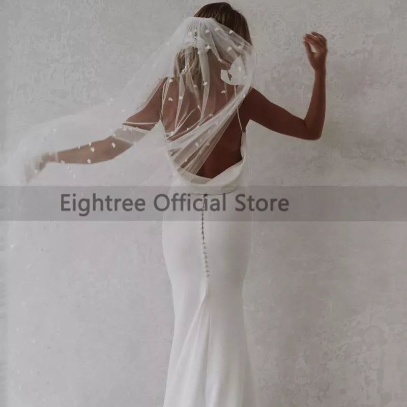 Deep V-Neck Backless Long Boho White Wedding Gowns - Divawearfashion