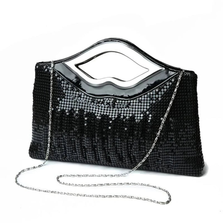 Black Gold Silver Sequin Clutch - Divawearfashion